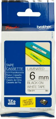 Picture of Brother Tz-211 Tape 6Mm Blk/Wht