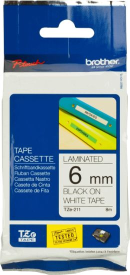 Picture of Brother Tz-211 Tape 6Mm Blk/Wht