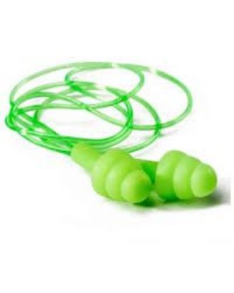 Picture of EARPLUG TRIFLANGE GREEN REUSABLE CORDED DR-090C SNR30