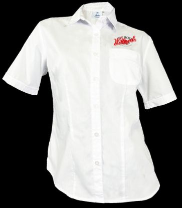 Picture of Button Up Ladies White Short-Sleeve Shirt