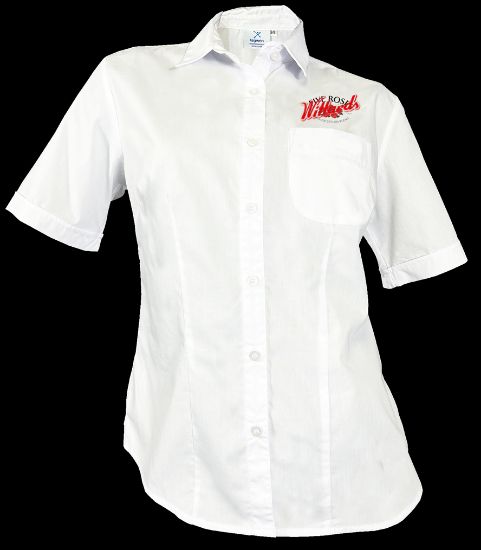 Picture of Button Up Ladies White Short-Sleeve Shirt