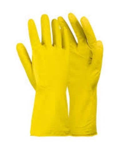 Picture of Medium Yellow Rubber Gloves
