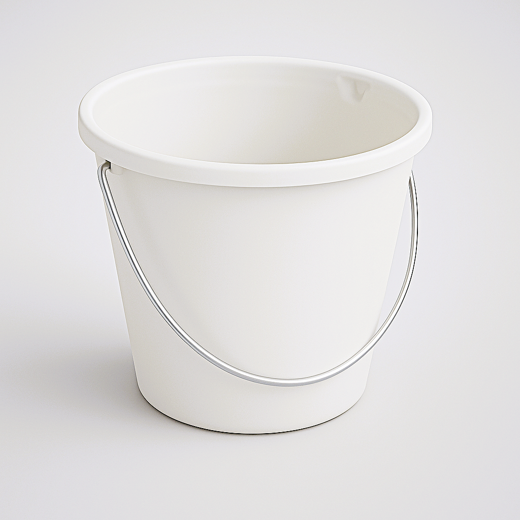 Picture of ROUND PLASTIC BUCKET W/SPOUT WHITE