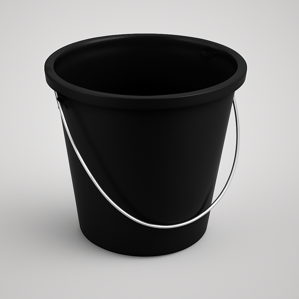 Picture of ROUND PLASTIC BUCKET W/SPOUT BLACK