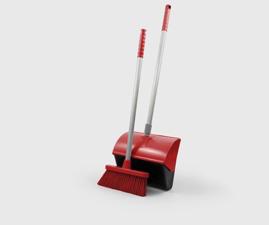 Picture of HYGIENIC LOBBY PAN W. ANGLE BROOM RED