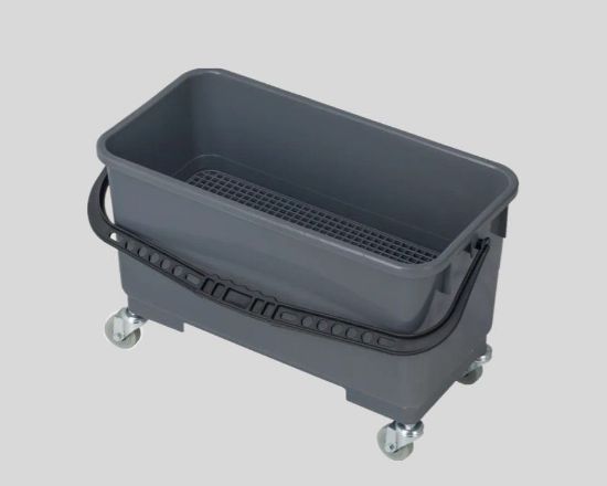 Picture of RECTANGULAR BUCKET GREY C/W CASTORS