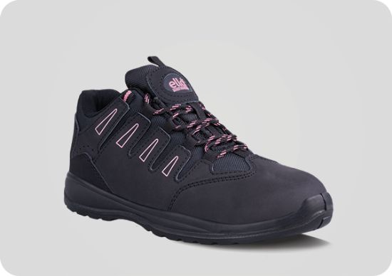 Picture of SAFETY SHOES LADIES ELLA LILY SHOE BLACK/PINK 05