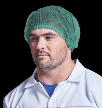 Picture of MOP CAP DISPOSABLE GREEN 12GSM DB ELASTIC 21" 100 PCK