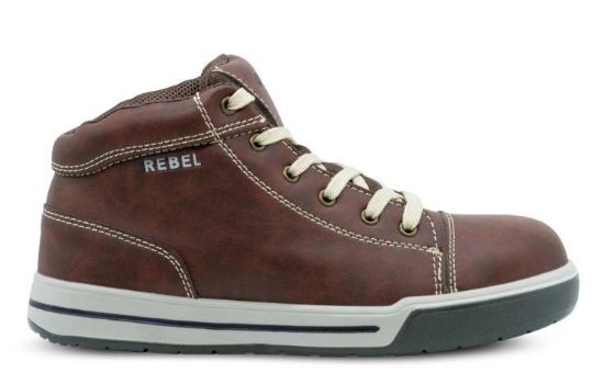 Picture of REBEL SAFETY BOOTS HI TOP STC BROWN 05