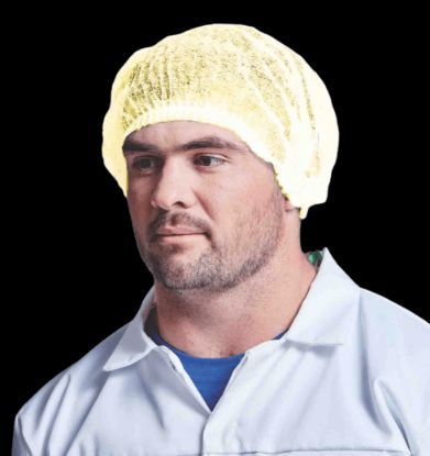 Picture of MOP CAP DISPOSABLE YELLOW 12GSM DB ELASTIC 21" 100 PCK