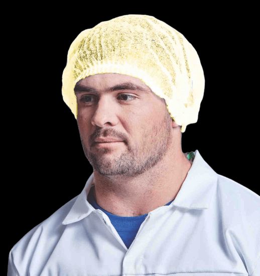 Picture of MOP CAP DISPOSABLE YELLOW 12GSM DB ELASTIC 21" 100 PCK