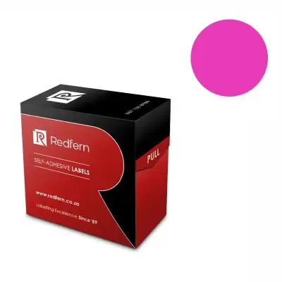 Picture of Labels Self Adhesive 19mm Rnd W322 C19 Box 250 Fluorescent Pink
