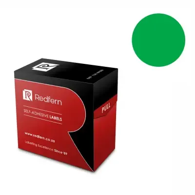 Picture of Labels Self Adhesive 19mm Rnd W322 C19 Box 250 Fluorescent Green