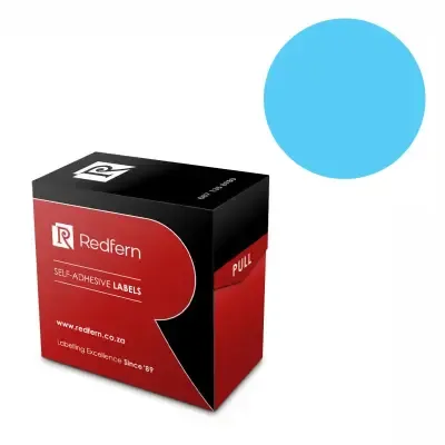 Picture of Labels Self Adhesive 19mm Rnd W322 C19 Box 250 Light Blue