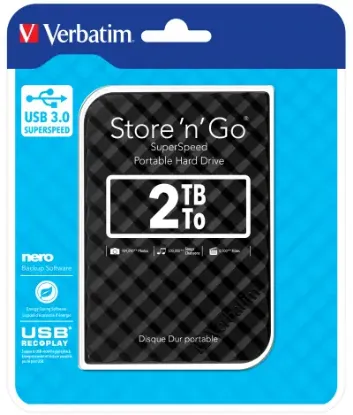 Picture of Verbatim 2.5 USB 3 Hard Drive Gen 2 1TB