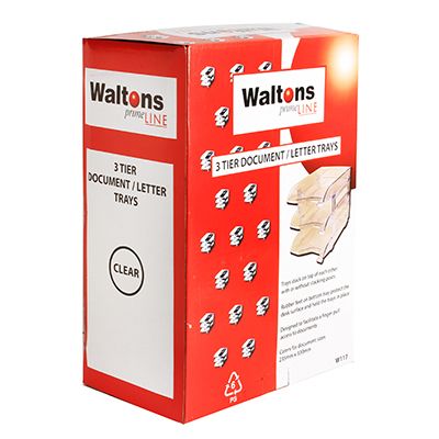 Picture of Waltons Primeline 3Tier Letter Tray-Colours W117 (Each) Black