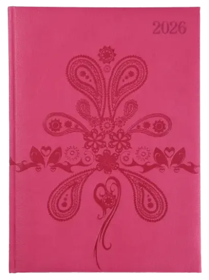 Picture of SAD Nappa Diary Padded Deboss Pattern Page-A-Day A4 297mmx210mm (Each) Pink