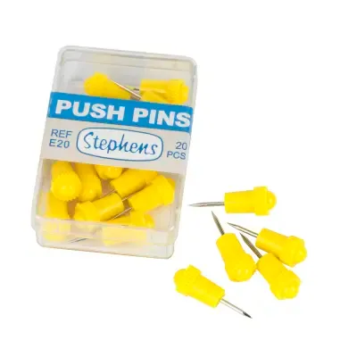 Picture of Push Pins E20 (Box 20) Yellow